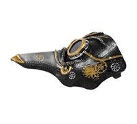 SAFIGLE Masque de Médecin Peste Steampunk à Bec Allongé Argenté et Noir Masque de Costume D’Horreur Unisexe Taille Unique Sangles Réglables Accessoire Cosplay Halloween pour Bal Masqué