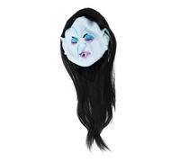 SAFIGLE masque fantôme le plus effrayant masques masque maléfique masque dhalloween couvre-chef de masque d'horreur d'Halloween masque de cri mascarade masques Perruque en matériau P Noir