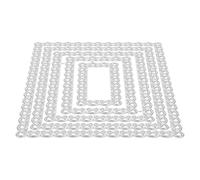 SAFIGLE Matrices de Découpe en Acier au Carbone 5 Pièces, Cadres Rectangulaires en Dentelle pour Scrapbooking, Pochoirs de Gaufrage Décoratifs, Outils DIY pour Albums et Cartes Créatives