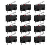 SAFIGLE Micro-Interrupteur à Levier Droit, 12 Pièces, Micro Contacteur Compact en Pbt et Acier Inoxydable, pour Équipements Mécaniques et Contrôle Industriel