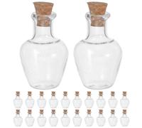 SAFIGLE Mini Bouteilles à souhaits en Verre avec Bouchons en liège, Lot de 30, 2 ML, pour décor de Table et activités créatives avec scellage sécurisé