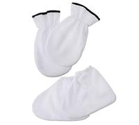 SAFIGLE Mitaines Et Chaussettes En Cire De Paraffine 2 Pièces Taille Unique Blanc Soin Nourrissant Pour Mains Et Pieds Protection Thermique Pour Femmes Usage Nocturne