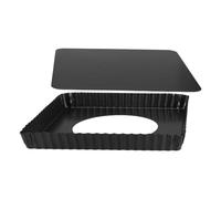 SAFIGLE Moule à Pizza Carré Acier avec Fond Amovible Revêtement Dur pour Cuisson Uniforme Plaque à Pâtisserie Antiadhésive pour Pizza Maison Tartes et Gâteaux DIY