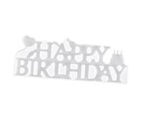 SAFIGLE Moule en Silicone Soi-Même pour Décoration d'Anniversaire Lettres Anglaises «Joyeux Anniversaire» Effet Miroir Formes Irrégulières Outil de Bricolage pour Fête et Célébration