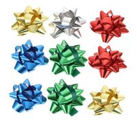 SAFIGLE Nœuds Adhésifs pour Emballage Présent Noël 150 Pcs, Fleurs Décoratives Multicolores 1 Pouce X 5 MM X 15 Pointes, Décorations Festives pour Présents et Loisirs Créatifs