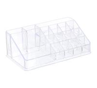 SAFIGLE Organisateur Cosmétique de Bureau Transparent 16 Compartiments en Acrylique pour Rouge à Lèvres et Accessoires Maquillage, Boîte de Rangement Maquillage Pratique pour Coiffeuse
