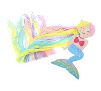 SAFIGLE Organisateur Porte-nœuds pour Cheveux Taille Unique Décoration Murale Sirène pour Fille Chambre D’garçon et Filles Suspendue Pompon Jaune et Rose