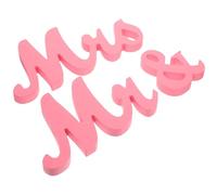 SAFIGLE Ornement de Lettres Mr et Mme en Bois Rose pour Mariage | Décoration de Table, Centre de Table Portable, Finition Soignée, Usage Bureau, Fête de Saint Valentin