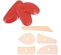 SAFIGLE Outils de Modelage Argile 8 Pièces - 5 Instruments en Bois 3 Raclettes en Caoutchouc - Ensemble pour Sculpture, Façonnage et Finition en Terre Glaise - Accessoires pour Poterie
