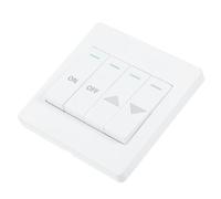 SAFIGLE Ouvre-porte Panneau de Porte Mural de Garage Bouton de Réinitialisation Automatique Abs et Bronze Phosphore-étain 4 Boutons Blanc pour Rideaux et Volets