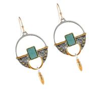 SAFIGLE Paired de boucles d’oreilles pendantes vintage en pierre de -lazuli, légères et longues, pour femmes - bijoux rétro créatifs idéaux pour soirées et occasions élégantes