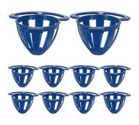 SAFIGLE Panier de Nourriture pour Oiseaux chanteurs, Dispositif d'alimentation pour perroquets, 10pcs, Plastique Bleu, pour Fruits et légumes, favorise l'activité Physique, Petits Oiseaux