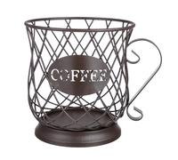 SAFIGLE Panier Rangement Capsules Café Multifonction Métal Marron Support Pratique pour Dosettes et Snacks Organisateur Moderne pour Cuisine et Salon