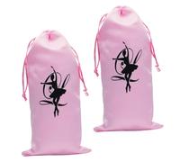 SAFIGLE Paquet à Chaussures de Danse Satin 2 Pièces Paquet à Cordon pour Ballerines Résistants à l'usure Rangement pour Ballet 13x27 Cm Usage Entraînement Danse et Fitness