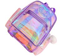 SAFIGLE Paquet à Dos Transparent Motif Cœur Pvc Petit Paquet à Dos Fille Garçon Et Filles École Loisirs Léger Et Pratique Violet