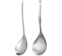 SAFIGLE Passoire Acier Inoxydable 2 Pièces, Écumoire à Graisse Manches Robustes, Cuillères Cuisson pour Pâtes et Friture, Accessoires Évier la Cuisine Pratiques pour Usage Quotidien
