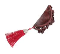 SAFIGLE Peigne Bois De Santal Sculpté Main Peigne De Poche Antistatique Pour Cheveux Lisses Design Artistique Avec Délicates Fleurs De Prunier Pour Porte-clés Ou Sac à Main