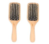 SAFIGLE Peigne En Bois Carré De Massage Cuir Chevelu Lot De 2 Taille Compacte Pour Soins Capillaires Types Variés De Cheveux Usage Domicile Et Voyage