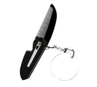 SAFIGLE Peigne Pliant De Poche Pour Hommes Miroir Ovale 1 Pièce Petit Peigne Pliable Design Portable Voyages Accessoire Pratique Porte-clés