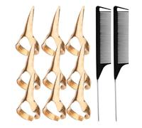 SAFIGLE Peignes à Tresser Pour Cheveux Crépus Avec Anneaux De Séparation Outils De Coiffure Portables Pour Séparation Des Cheveux