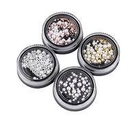 SAFIGLE Perles de Nail Art Imitation pour Décorations Acier et Filles Accessoires DIY Glamour