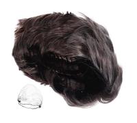 SAFIGLE Perruque Courte Grise Réaliste pour Homme Coiffure de Costume Vieillie pour Halloween Cosplay Fêtes et Usage