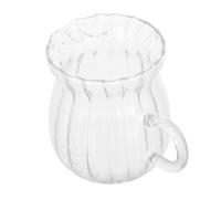 SAFIGLE Petit Pichet à Lait Verre Verseur Transparent à Rayures Longitudinales Crémier Élégant pour Café Thé et Crème Micro-ondable et Polyvalent pour Maison et Bureau