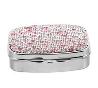 SAFIGLE Pilulier Compartimenté Mini Avec Décor Brillant Rose, Boîte à Pilules Quotidienne Compacte, Organisateur Portable Pour Vitamines Et Compléments, Pour Voyage Et Usage Quotidien