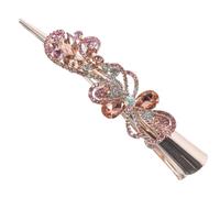 SAFIGLE Pince à Cheveux en Alliage Strass Scintillants, Clip Nœud Élégant Couleur Dorée, Accessoire Cheveux Femme et Fille, Pinces Crocodiles Élégantes pour Coiffure et Chignon, Usage