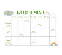 SAFIGLE Planificateur de Repas Tableau Blanc Autocollant pour Réfrigérateur en PVC Robuste Effaçable à Sec pour Organisation Familiale