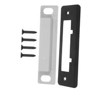 SAFIGLE Plaque de Gâche Noire Acier Inoxydable pour Porte Intérieure Renfort de Serrure à Pêne Dormant Double Languette Protection de Verrouillage et Sécurisée