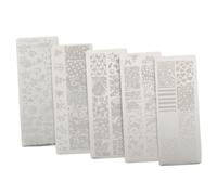 SAFIGLE Plaques De Nail Art Créatives Pour Ongles Lot De 5 Pcs Petites Tailles Motif Animal Marin Cœur Reusable Solide Pour Manucure Kit Manucure Intérieur Extérieur