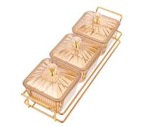 SAFIGLE Plateau Apéritif à Compartiments avec Couvercle Plat à Snacks Sec et Fruits Secs Plateau de Service Élégant pour Maison et Fête Compartiments Couleur Topaze Réutilisable