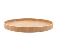 SAFIGLE Plateau Bois Rond Naturel pour Service Alimentaire Assiette à Salade et Plateau de Collation Multi-usage pour Repas et Présentation