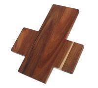 SAFIGLE Plateau de Communion en Bois 26x22x1,5 Cm, Décor Croix Vintage, Plateau de Service Religieux Brun pour Baptême, Première Communion et Décoration de Table Cérémonielle