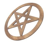 SAFIGLE Plateau Décoratif en Bois Pentacle 20 Cm, Dessous de Verre D'autel Pratique en Bois Naturel, Décoration Intérieure Rituelle pour Sorcellerie, Accessoire D'autel Polyvalent