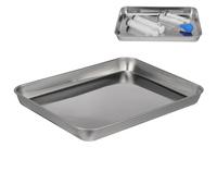 SAFIGLE Plateau Plat en Acier Inoxydable Rectangulaire Réutilisable | Facile à Nettoyer, Usage Médical et Service de Fruits, Format Pratique, Objet Polyvalent