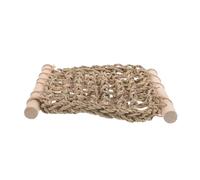 SAFIGLE Plateforme Stable en Corde Naturelle et Bois pour Perruches, Pont de Repos Renforçant Griffes et Becs, pour Environnement de Cage Kaki