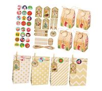 SAFIGLE Pochette Cadeau Papier Créative Emballage Cadeau Thème de Noël avec Autocollants de Fermeture Étiquettes à Suspendre Fournitures de Noël