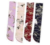 SAFIGLE Pochette Éventail Pliant Chinoise Vintage 4 Pièces Motif Fleurs, Paquet Éventail Portable Soie Légère, Accessoires Femme Pour Mariage Et Fêtes D'été