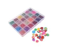 SAFIGLE Polymer Clay Fruit Slices Nail Art Sequins Compartments DIY Manicure Embellishments Fruit Themed Decorations For Nails Cellphone Lip Gloss Accessories