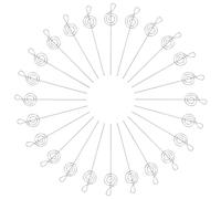 SAFIGLE Porte-billets vertical en fer argenté 60pcs, supports réutilisables en forme de notes de musique pour dîners et conférences