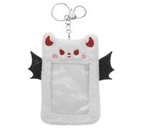 SAFIGLE Porte-Cartes Peluche Décoratif avec Attache Clé Étui Visible pour Cartes Identité Et Accessoire Pratique Et Protecteur pour Adultes