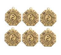 SAFIGLE Porte-clés à Huit Diagrammes Pendentif Charme De Sécurité En Cuivre Vintage 6 Pièces Pour Décoration Porte Clés Présent Amulette Protection Quotidiennes