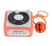 SAFIGLE Porte-clés en Plastique Léger de Phonographe Rétro, Mini Tourne-Disque Vintage Polyvalent, Accessoire Mignon pour Paquet à Dos et Bureau