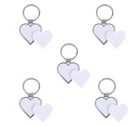 SAFIGLE Porte-Clés Forme Cœur en Métal Lot de 5 Pièces à Sublimation DIY pour Décoration Personnalisée Lors d'Événements et Célébrations