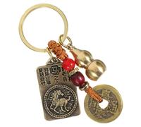 SAFIGLE Porte-clés Laiton Décoratif Feng Shui avec Pendentif Signes Du Zodiaque et Protecteur Porte-clés Suspendu Robuste pour Sac et Clés Cadeau Original et Symbolique