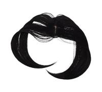 SAFIGLE Postiche à Frange Rideau Noire Taille Moyenne Synthétique 3d Naturelle Femmes Cosplay Soirées Fête