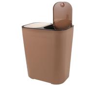 SAFIGLE Poubelle à Double Compartiment Séparateur Sec et Humide pour Cuisine et Salle de Bain Bac à Ordures Plastique PP Couvercle Ouverture Facile Rangement Compact pour Tri des Déchets