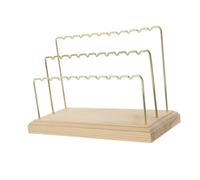 SAFIGLE Présentoir à Boucles D'oreilles en Pin Plaqué Métal, Support Organiseur Stable et Robuste, Rangement Bijoux pour Boutique et Exposition, Format Taille 90, Usage Professionnel